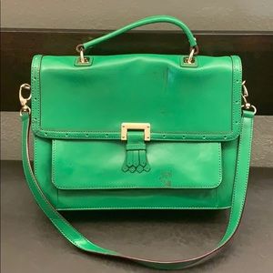 Antonio Melani Green leather shoulder bag